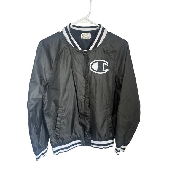Champion Black and White Varsity Bomber style Vintage Jacket size Small - Picture 1 of 7